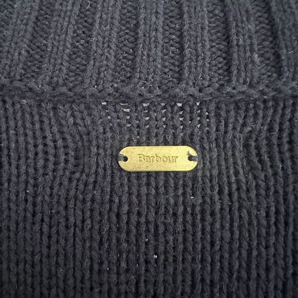 Barbour Dress Womens 10 Wool Fair Isle Patrisse Turtleneck Midi Tuckernuck Navy - Picture 10 of 13
